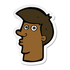 sticker of a cartoon confused man