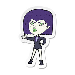 sticker of a cartoon vampire girl