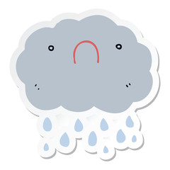 sticker of a cute cartoon cloud