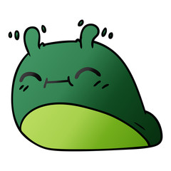 gradient cartoon of a happy kawaii slug