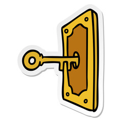 sticker cartoon doodle of a door handle