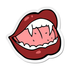 sticker of a cartoon vampire lips