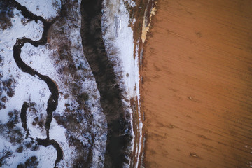 Aerial Landscape of Snow in Plainsboro New Jersey