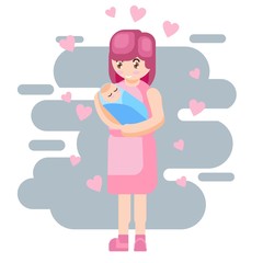 VECTOR ILLUSTRATION HAPPY MOTHER DAY