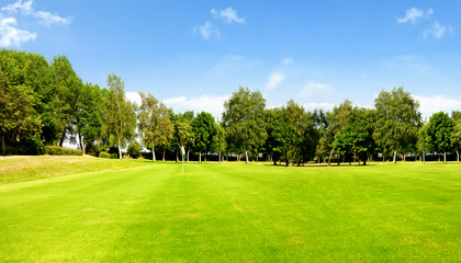 Golf course and blue sky