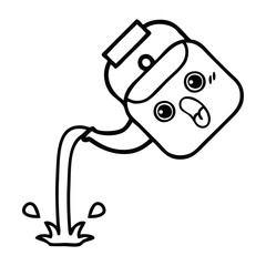 line drawing cartoon pouring kettle