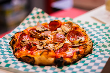 pizza with pepperoni mushroom
