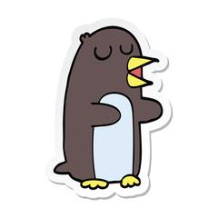 sticker of a cartoon penguin