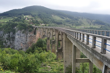 Fototapeta na wymiar Djurdjevica Tara Bridge in Montenegro