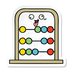 sticker of a cute cartoon abacus