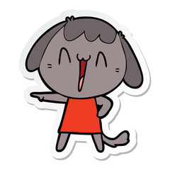 sticker of a cute cartoon dog