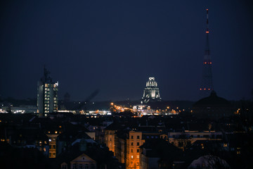Leipzig Southern Skyline By Night