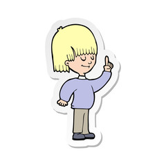 sticker of a cartoon person with idea