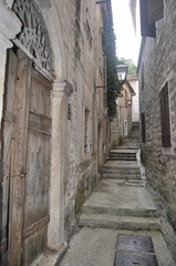 Fototapeta na wymiar Narrow Street in Herceg-Novi, Montenegro