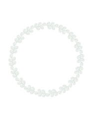 Lovely Hand Drawn Green Eucalyptus Twigs Isolated on a White Background. Vector Branch Frame of Round Shape. Retro Style Delicate Green Sketched Floral Wreath. Illustration Without Text.