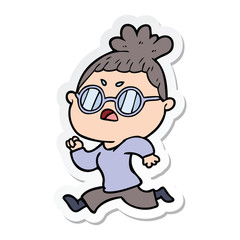 sticker of a cartoon annoyed woman