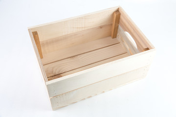 wooden box isolated on white background