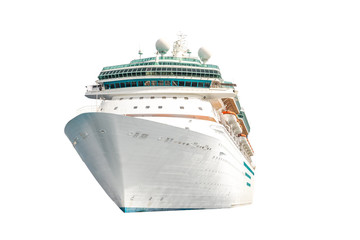 Fototapeta Cruise ship isolated on white background, ocean liner obraz