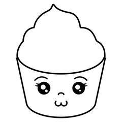 sweet cupcake kawaii character