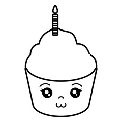 sweet cupcake kawaii character