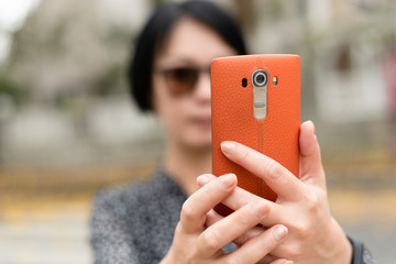 mature Asian woman selfie