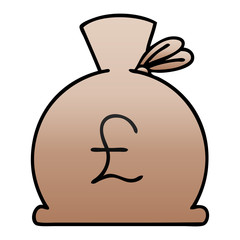 gradient shaded cartoon bag of money