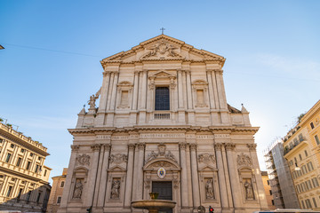 Fototapeta na wymiar View at Sant'Andrea della Valle church in Rome, Italy