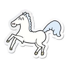 sticker of a cartoon horse rearing up