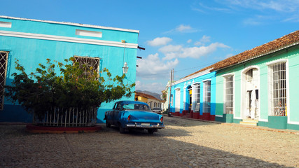 Vintage classic american car inTrinidad, Cuba