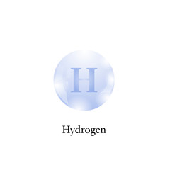 Obraz premium Molecule of Hydrogen Isolated on White Background. Chemical Element of the Periodic Table.