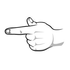 Pointing pekande hand black white