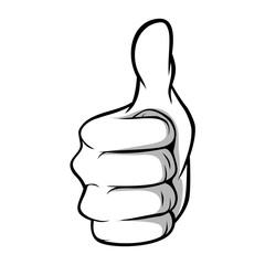 Thumb Up Ok hand black white