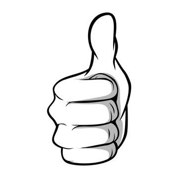 recommend clip art: Thumb Up Ok hand black white