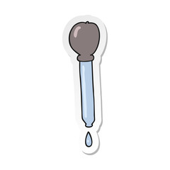 sticker of a cartoon pipette dripping