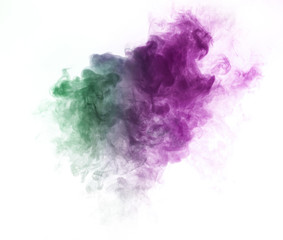 Colorful smoke on white background