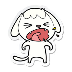 sticker of a cute cartoon dog