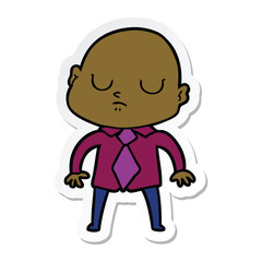 sticker of a cartoon bald man