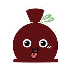 flat color retro cartoon sack