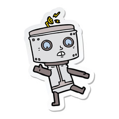 sticker of a cartoon robot