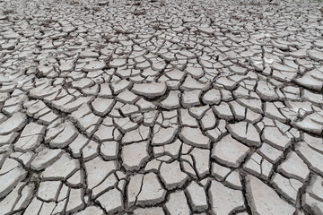 Dry land, dry mud, empty reservoir in La rioja, Spain