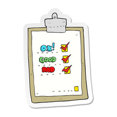 sticker of a cartoon check list