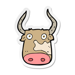 sticker of a cartoon cow