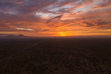 sunset in mountains