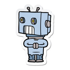 sticker of a cartoon robot