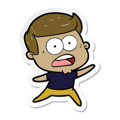 Obraz premium sticker of a cartoon shocked man