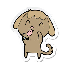 sticker of a rude dog cartoon