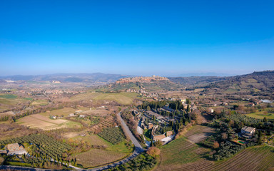 View on the old town Orvieto, Umbria, Italy. Aerial panorama