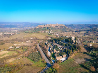 View on the old town Orvieto, Umbria, Italy. Aerial photo