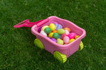 Easter Eggs in Plastic Cart