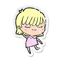 Obraz premium distressed sticker of a cartoon woman